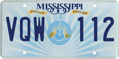 MS license plate VQW112