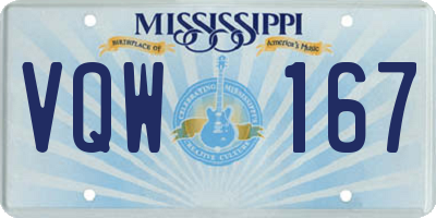 MS license plate VQW167