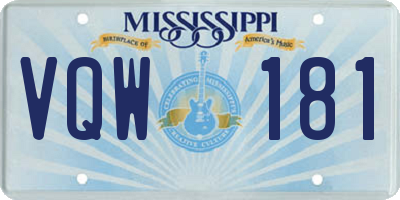MS license plate VQW181