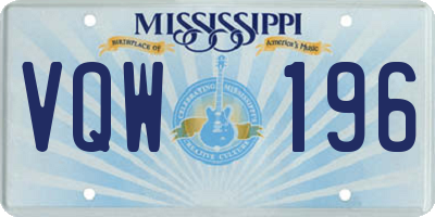 MS license plate VQW196