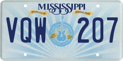 MS license plate VQW207