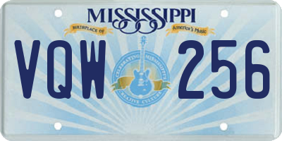 MS license plate VQW256