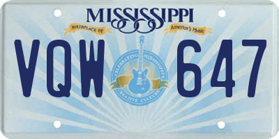 MS license plate VQW647