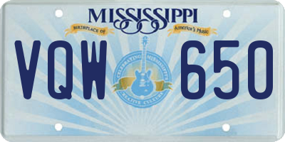 MS license plate VQW650