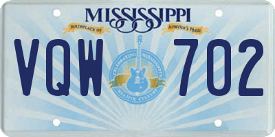 MS license plate VQW702