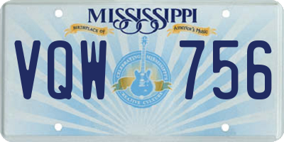 MS license plate VQW756