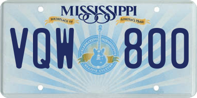 MS license plate VQW800