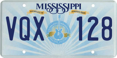 MS license plate VQX128