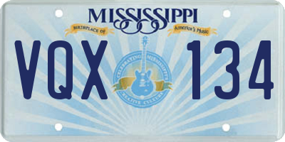 MS license plate VQX134
