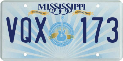 MS license plate VQX173