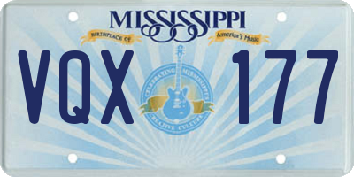 MS license plate VQX177