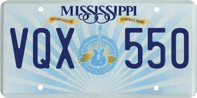 MS license plate VQX550