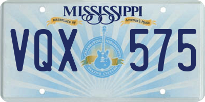 MS license plate VQX575