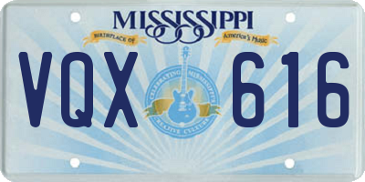 MS license plate VQX616