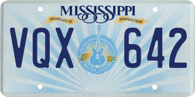 MS license plate VQX642