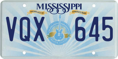 MS license plate VQX645