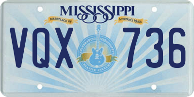 MS license plate VQX736