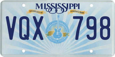 MS license plate VQX798