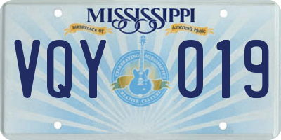 MS license plate VQY019