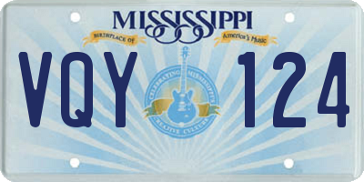 MS license plate VQY124