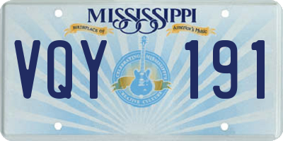 MS license plate VQY191