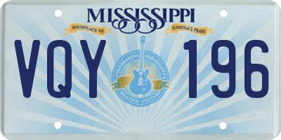 MS license plate VQY196