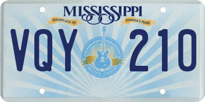 MS license plate VQY210