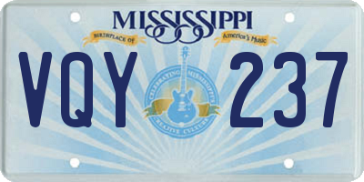 MS license plate VQY237