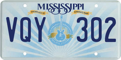 MS license plate VQY302