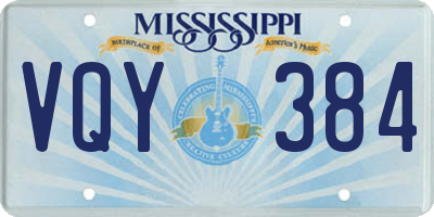 MS license plate VQY384