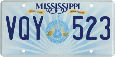 MS license plate VQY523