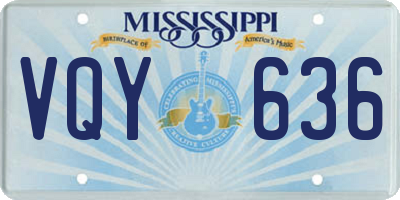 MS license plate VQY636