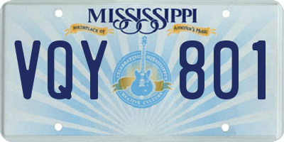 MS license plate VQY801