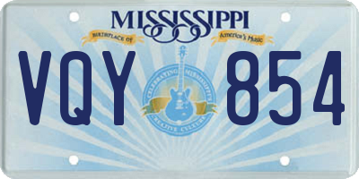 MS license plate VQY854