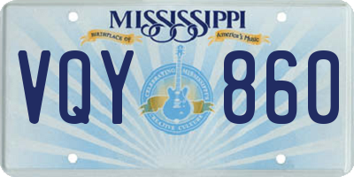 MS license plate VQY860