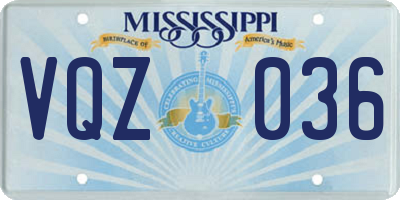 MS license plate VQZ036