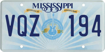 MS license plate VQZ194