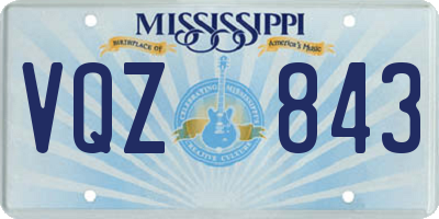 MS license plate VQZ843