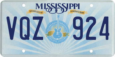 MS license plate VQZ924