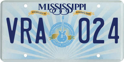 MS license plate VRA024