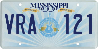 MS license plate VRA121