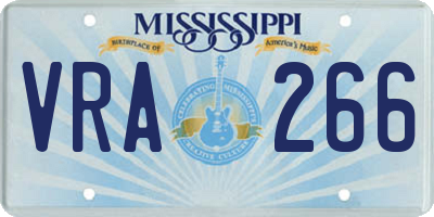 MS license plate VRA266