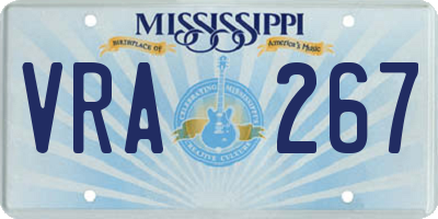 MS license plate VRA267