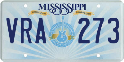 MS license plate VRA273