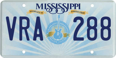 MS license plate VRA288