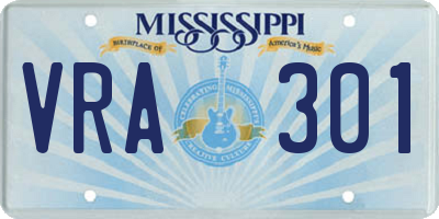 MS license plate VRA301