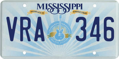 MS license plate VRA346