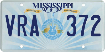 MS license plate VRA372