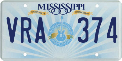 MS license plate VRA374