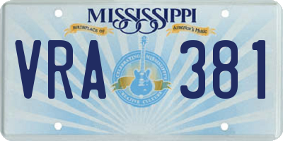 MS license plate VRA381